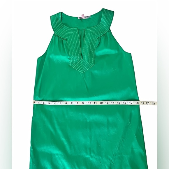 Calypso St. Barth XS Green 100% Silk Sleeveless Mini Dress Boho A-Line Chic - Picture 11 of 11